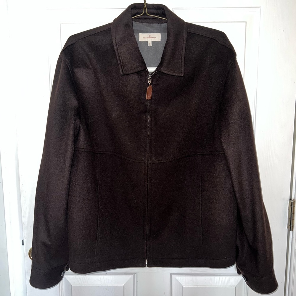 Ermenegildo Zegna brown cashmere jacket coat